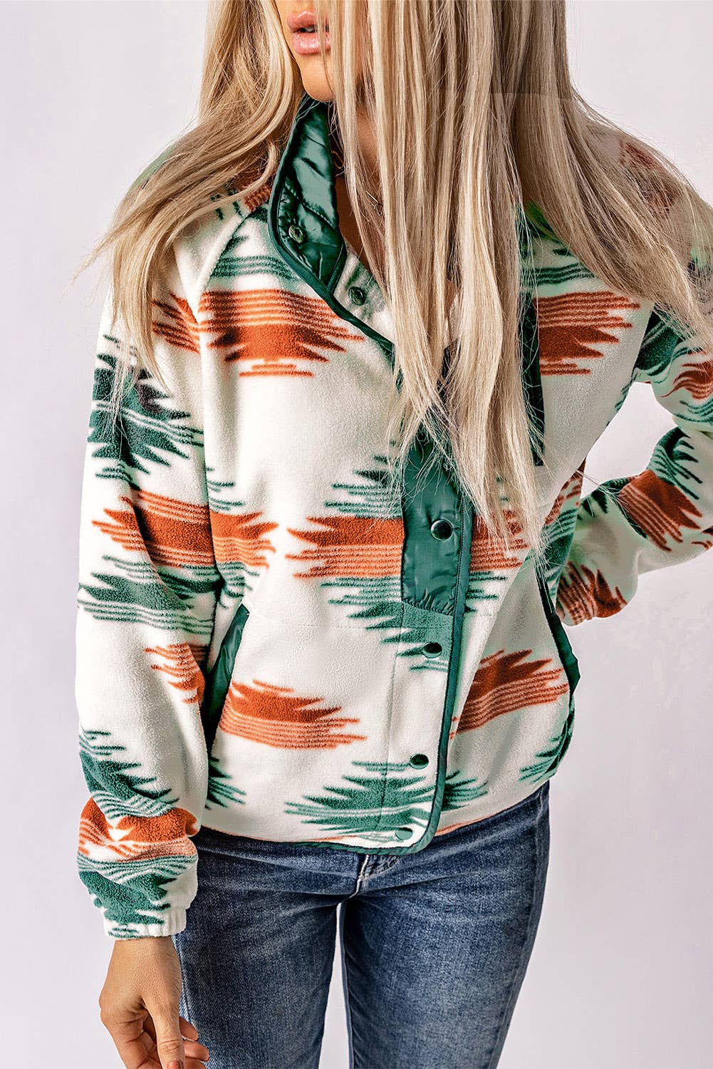 Western Snap Buttoned Fleece Jacket