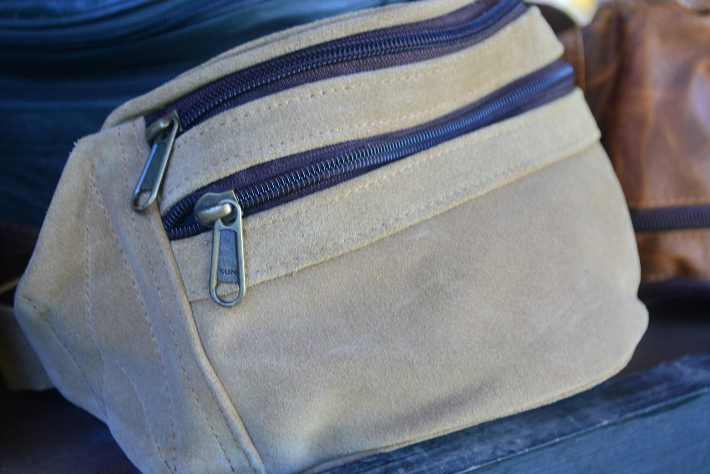 Cowhide Belt bag with soft genuine leather.