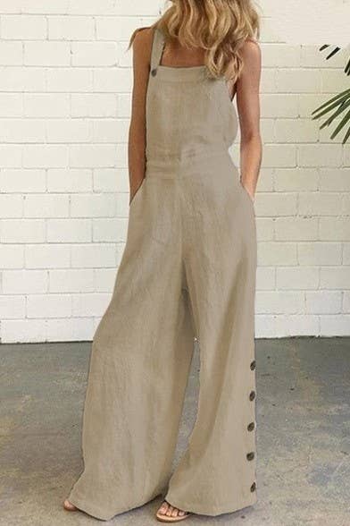 Urban casual solid baggy overalls