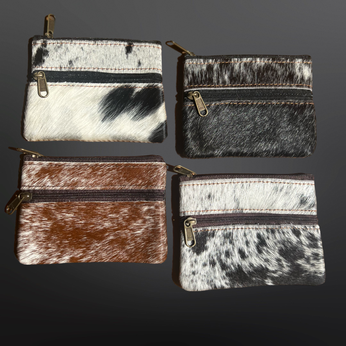 Cowhide Leather Coin Purse - 2 Pocket