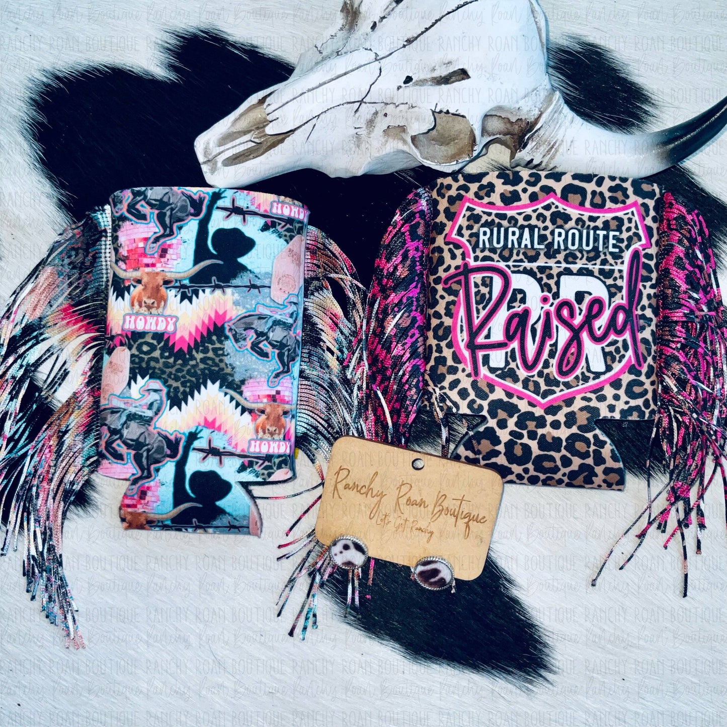 Groovy Cowgirl Fringe Western Koozie