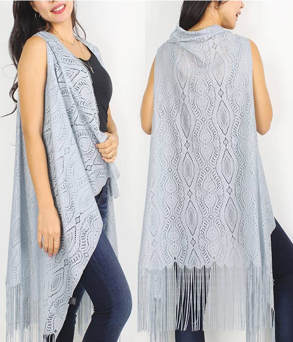 TASSEL DROP LACE VEST