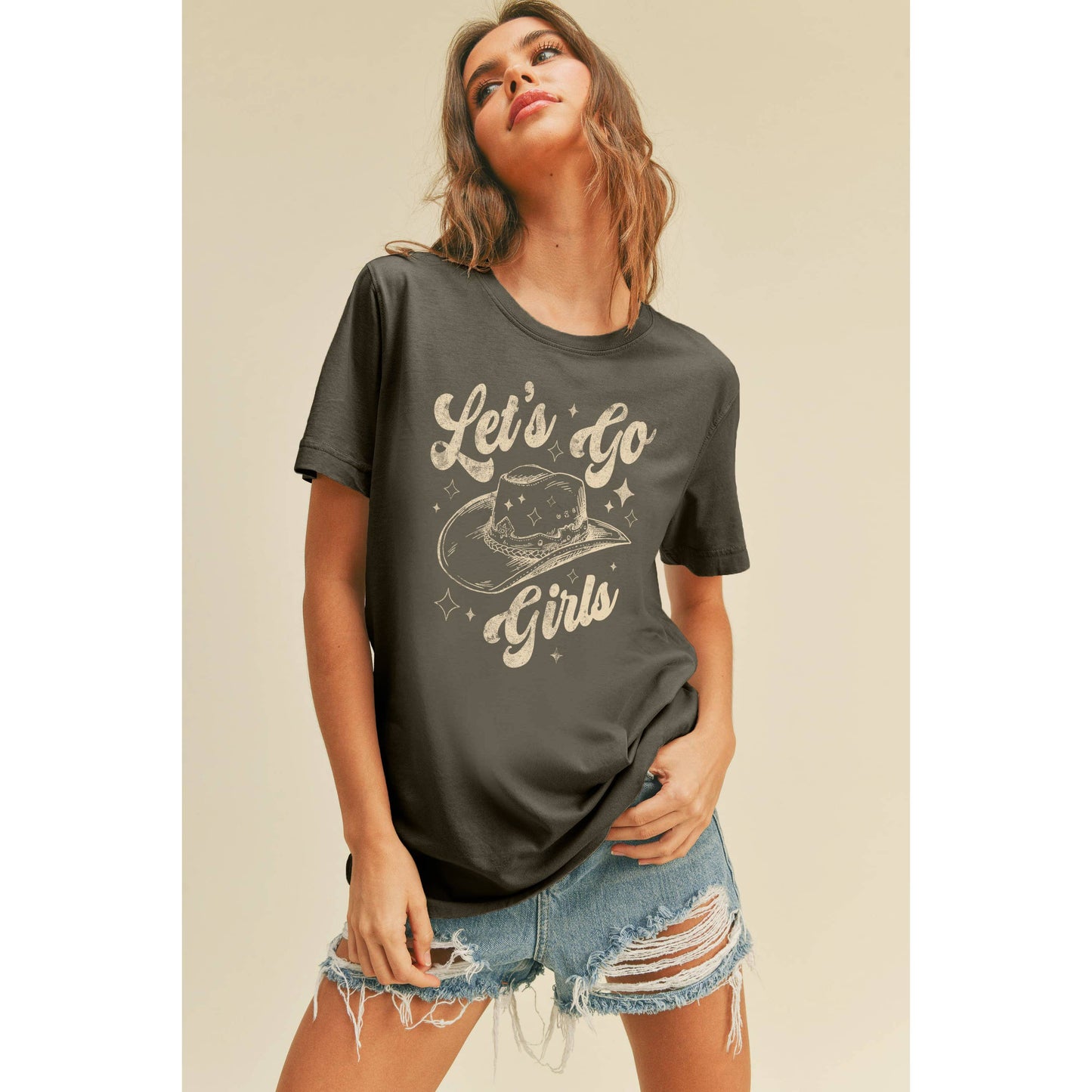 Lets Go Girls Cowboy Hat Graphic Tee