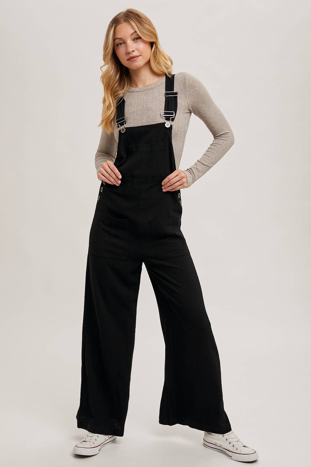 RELAXED WIDE LEG OVERALL JUMPSUIT