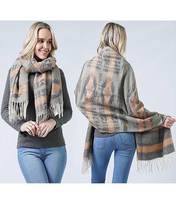 ( #031 )  WESTERN PATTERN BLANKET SCARF