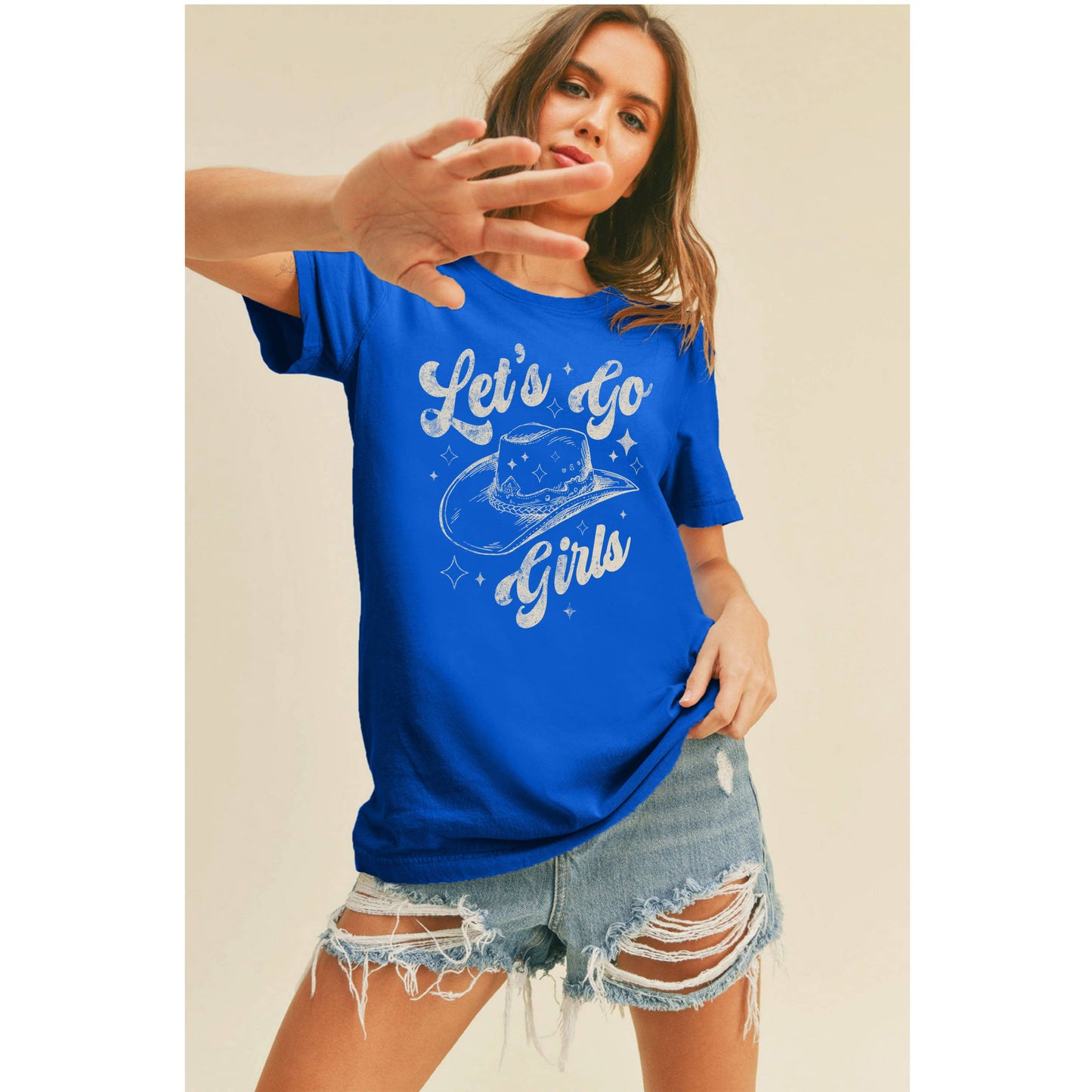 Lets Go Girls Cowboy Hat Graphic Tee