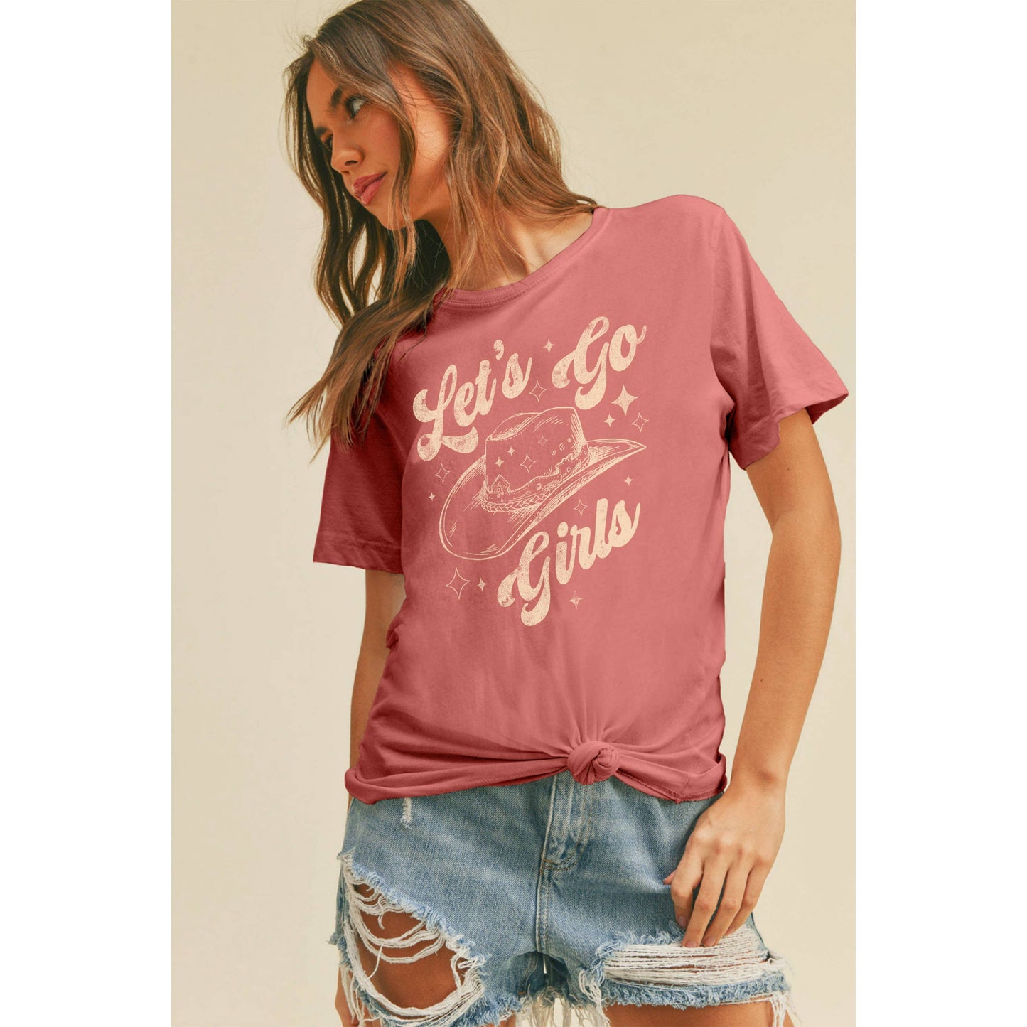 Lets Go Girls Cowboy Hat Graphic Tee