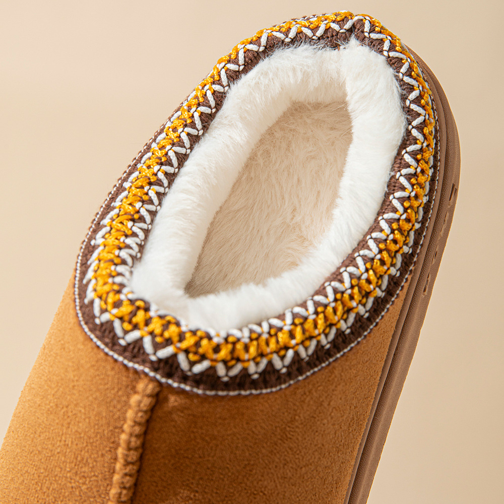 Solid Color Fuzzy Winter Warm Thick Sole Slippers