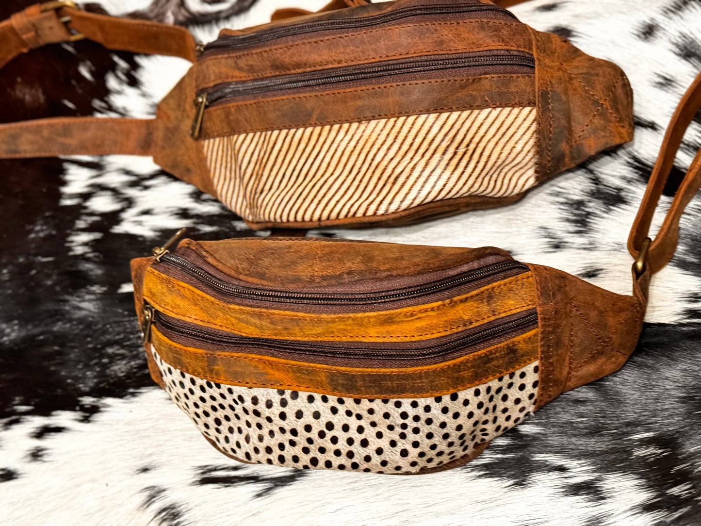 Cowhide Belt bag with soft genuine leather.