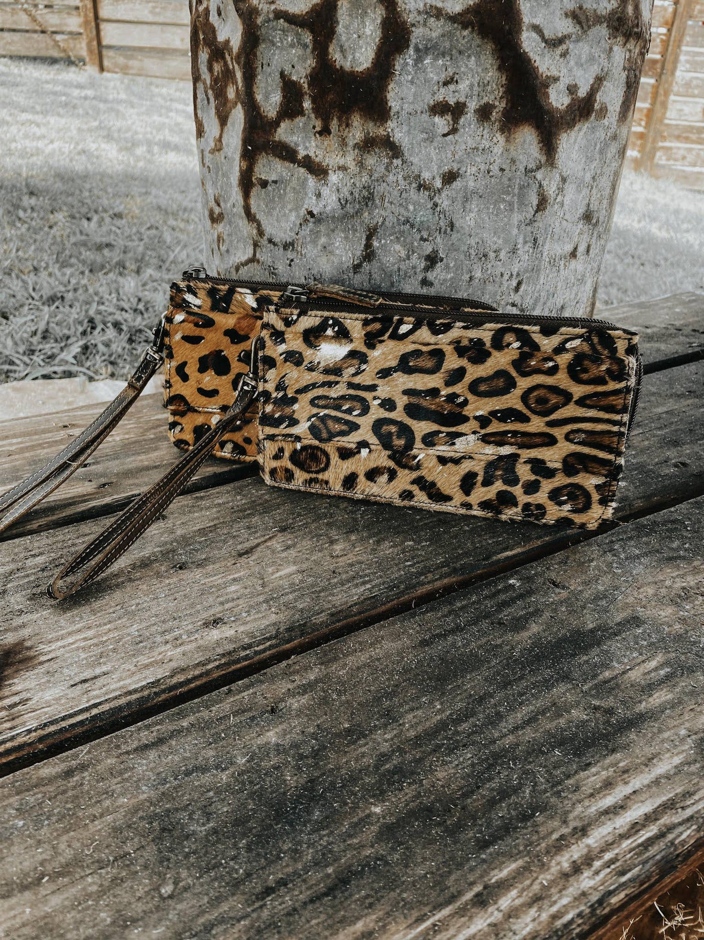 Cheetah Cowhide Womens Wallet - Wristlet