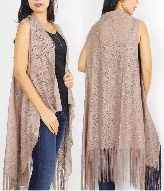 TASSEL DROP LACE VEST