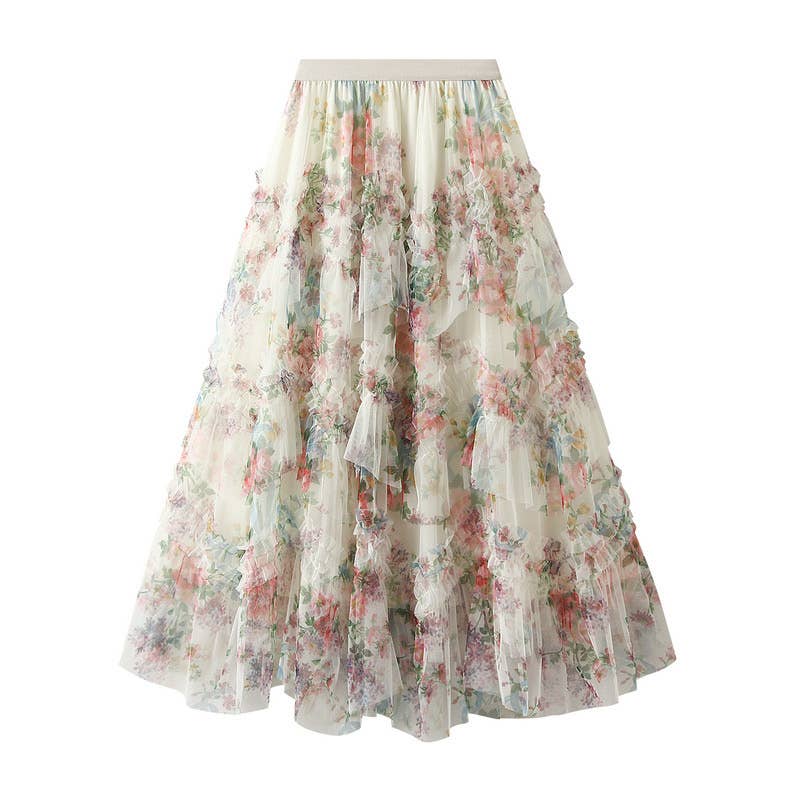 Ruffle Floral skirt