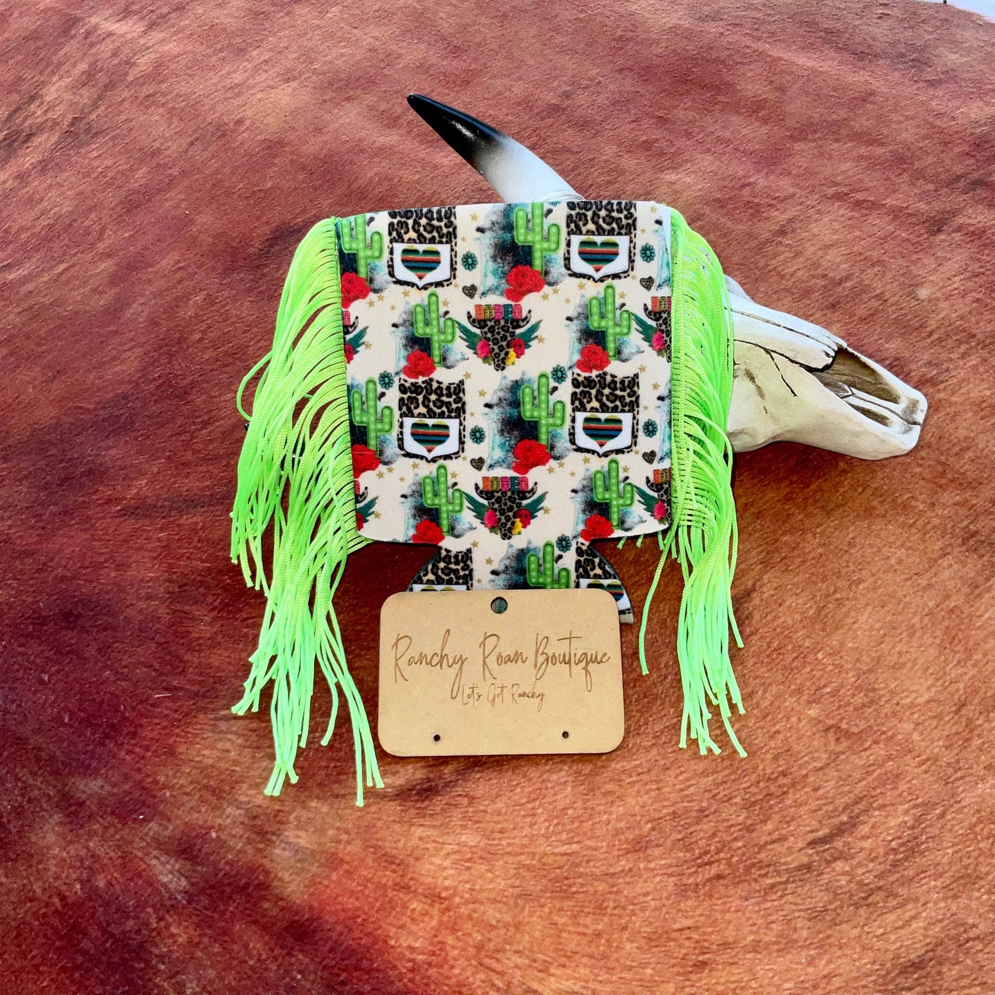 Western Graphic Slim & Regular Fringe Koozie