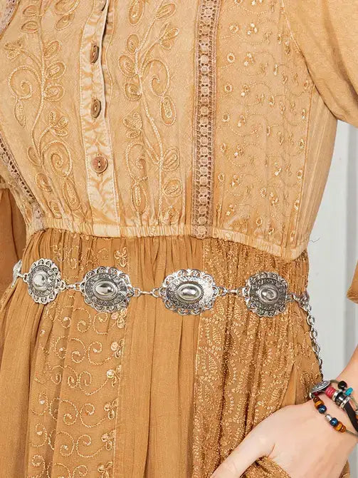 Young Threads Tiered Lace Detailing Dress Boho Babe (XS-S-M)