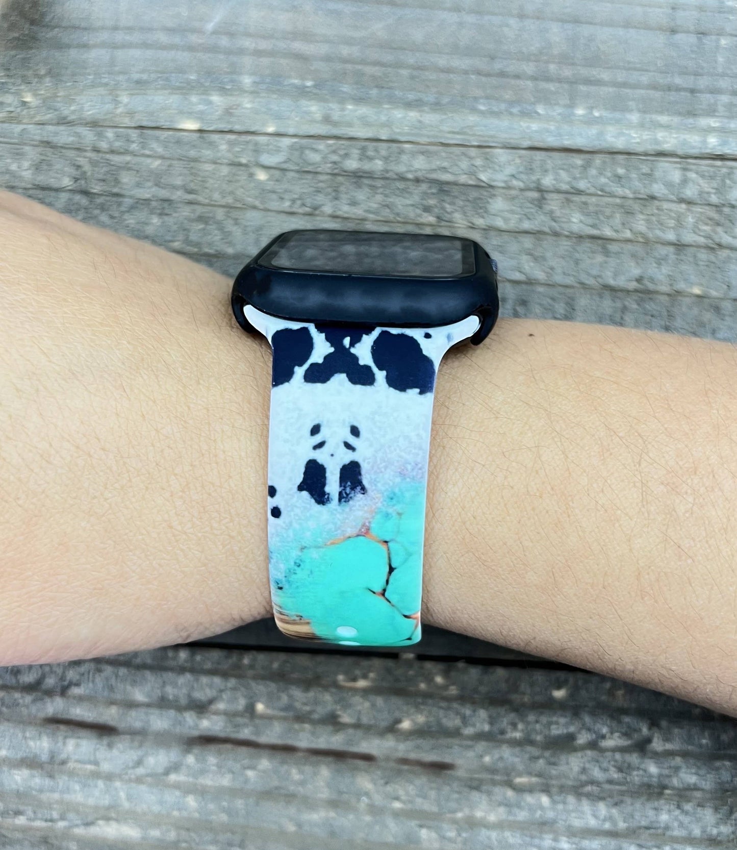 Western Silicone Apple Watch Silicone Band Cowboy Cow Boots