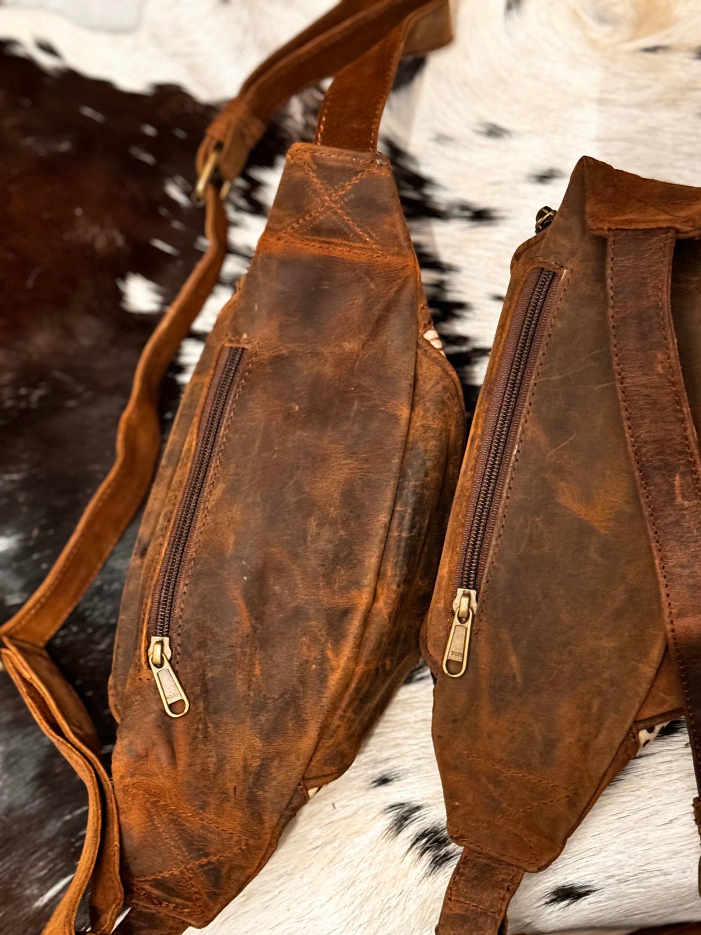 Cowhide Belt bag with soft genuine leather.
