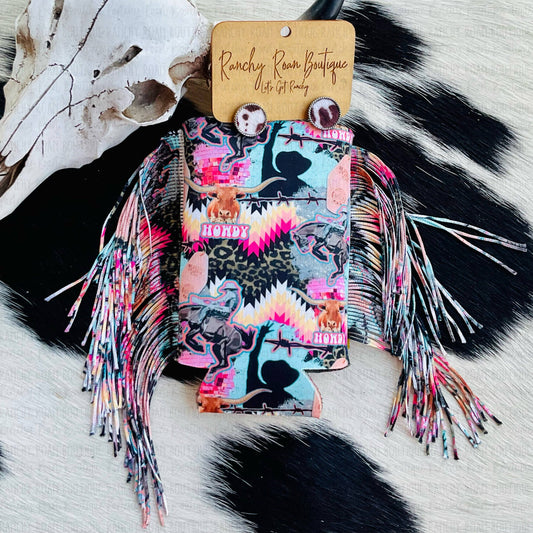 Groovy Cowgirl Fringe Western Koozie