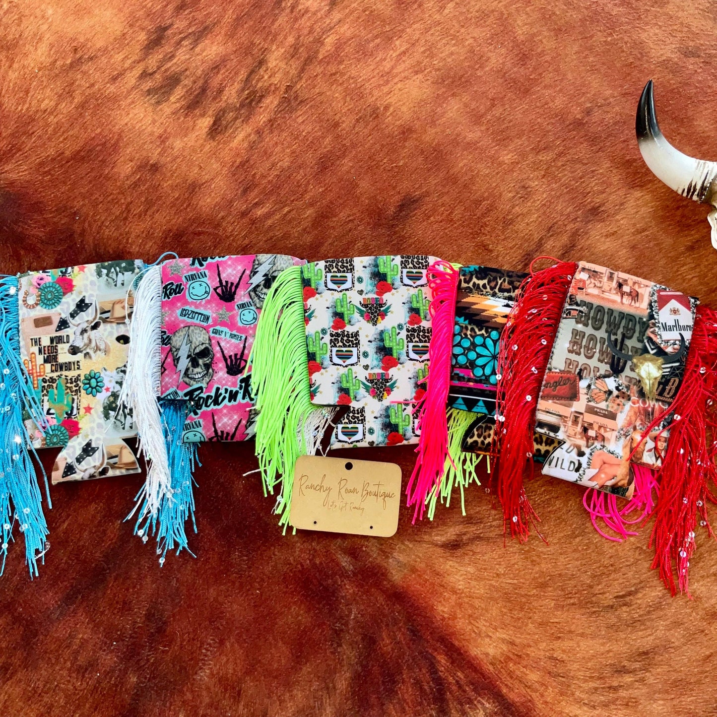 Western Graphic Slim & Regular Fringe Koozie