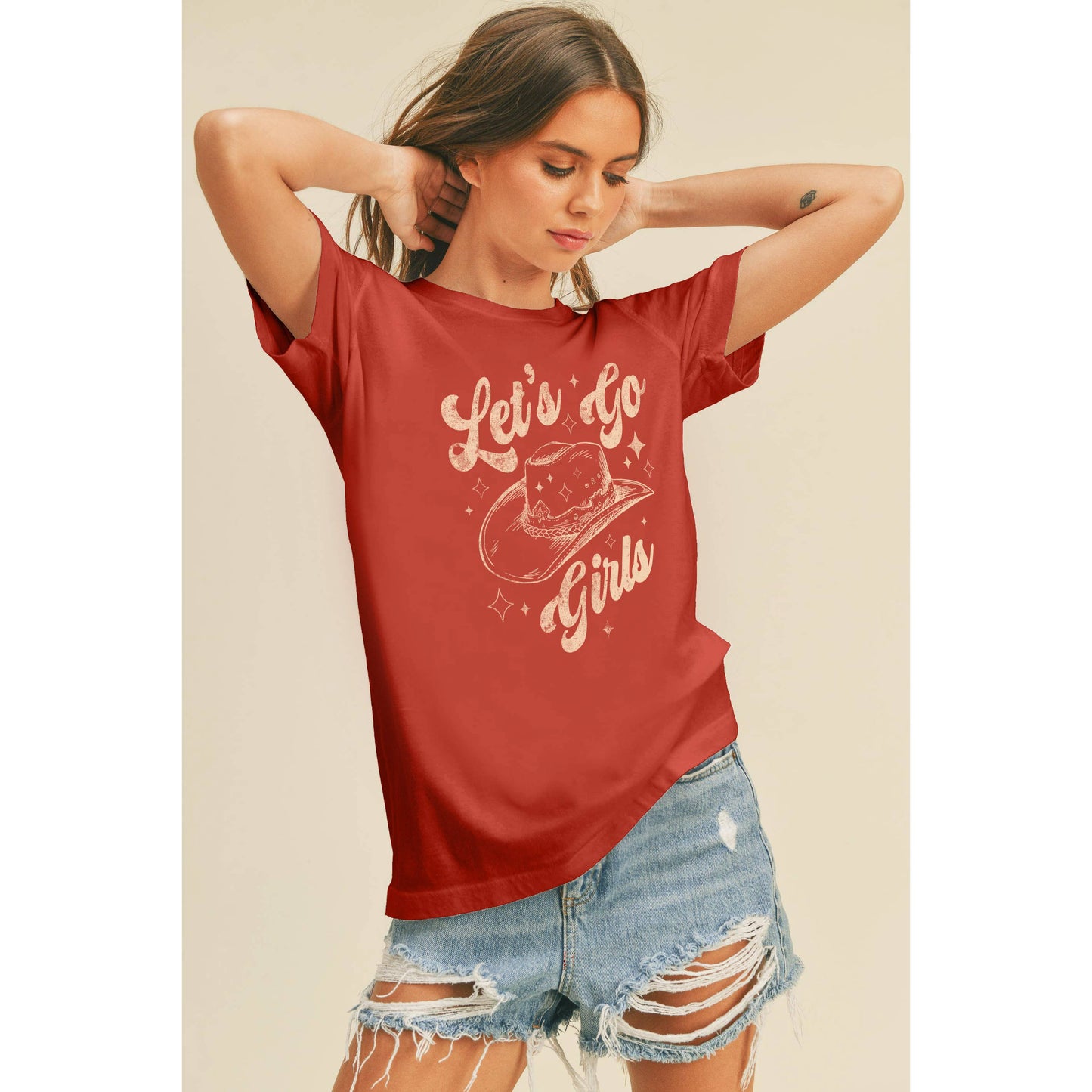 Lets Go Girls Cowboy Hat Graphic Tee
