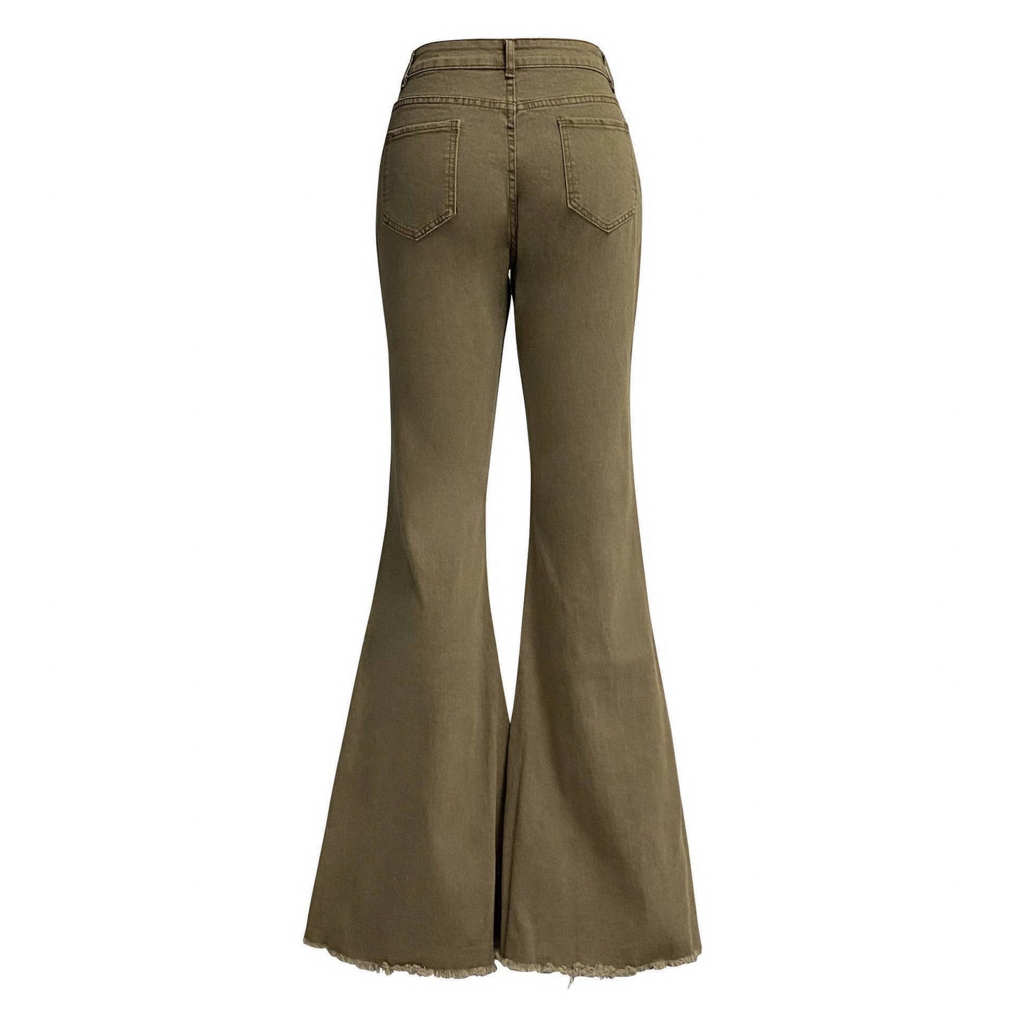 High Waisted Drag Flare Denim Trousers