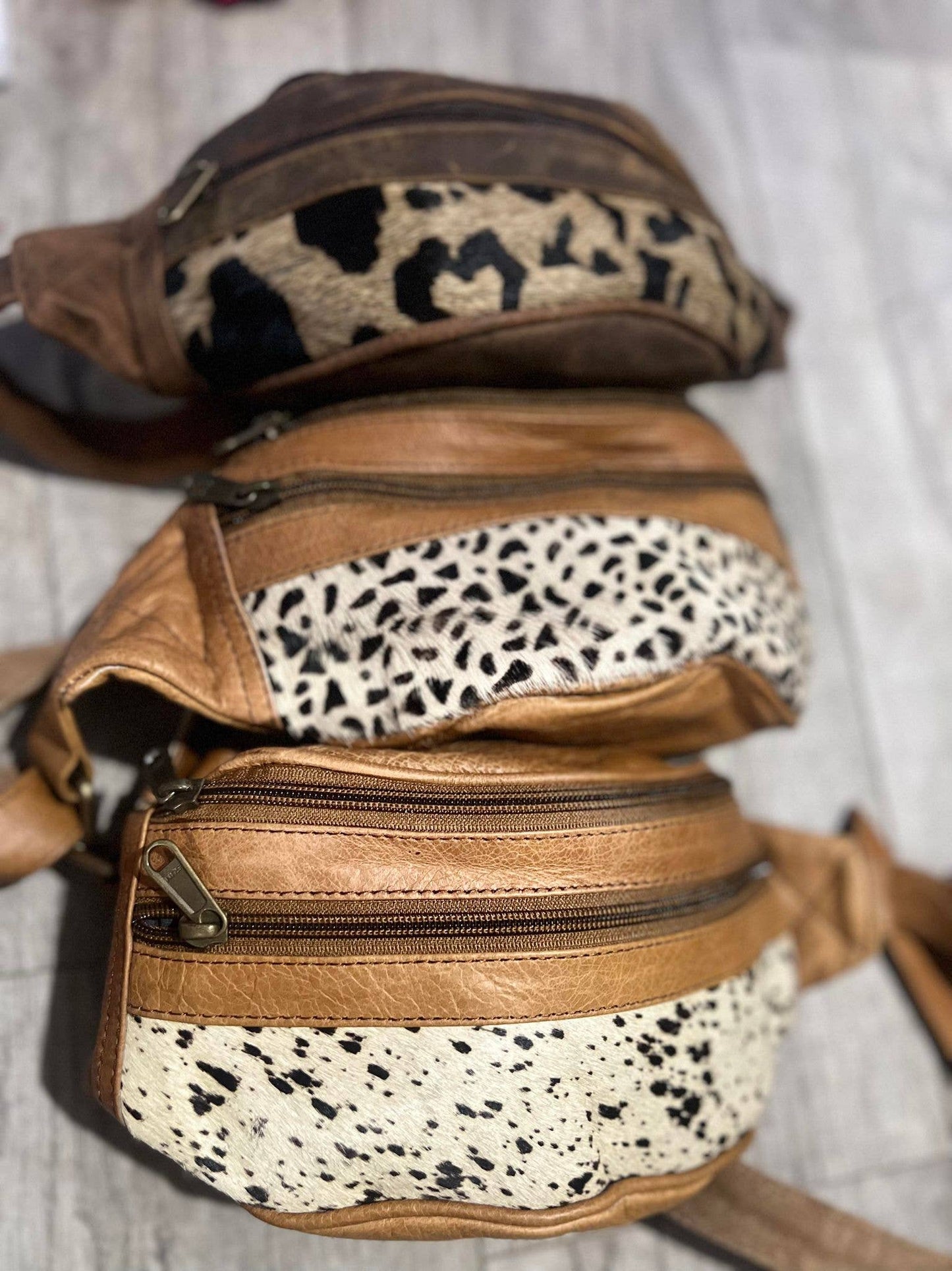 Cowhide Belt bag with soft genuine leather.