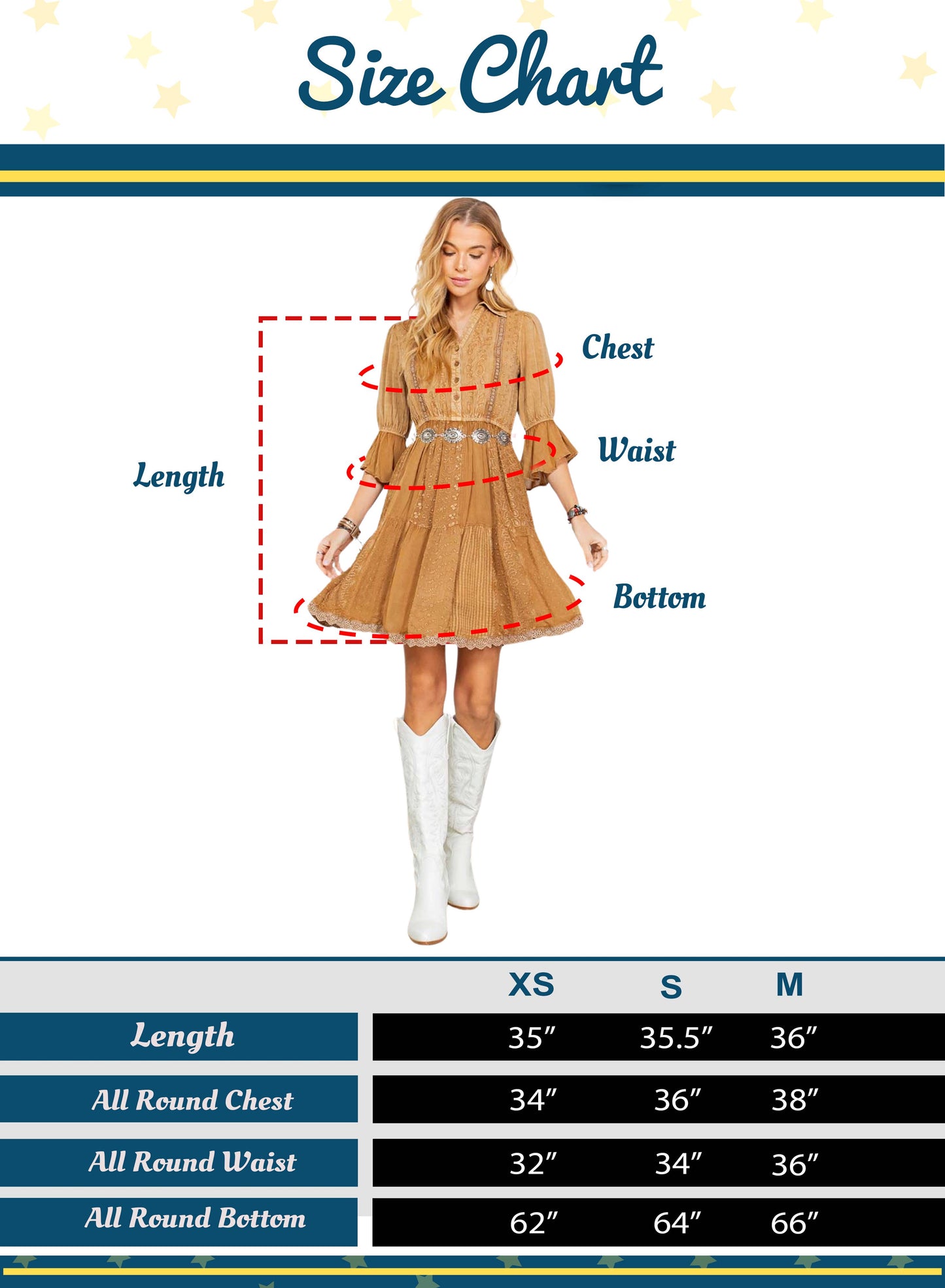 Young Threads Tiered Lace Detailing Dress Boho Babe (XS-S-M)