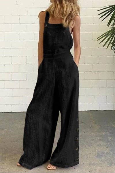 Urban casual solid baggy overalls