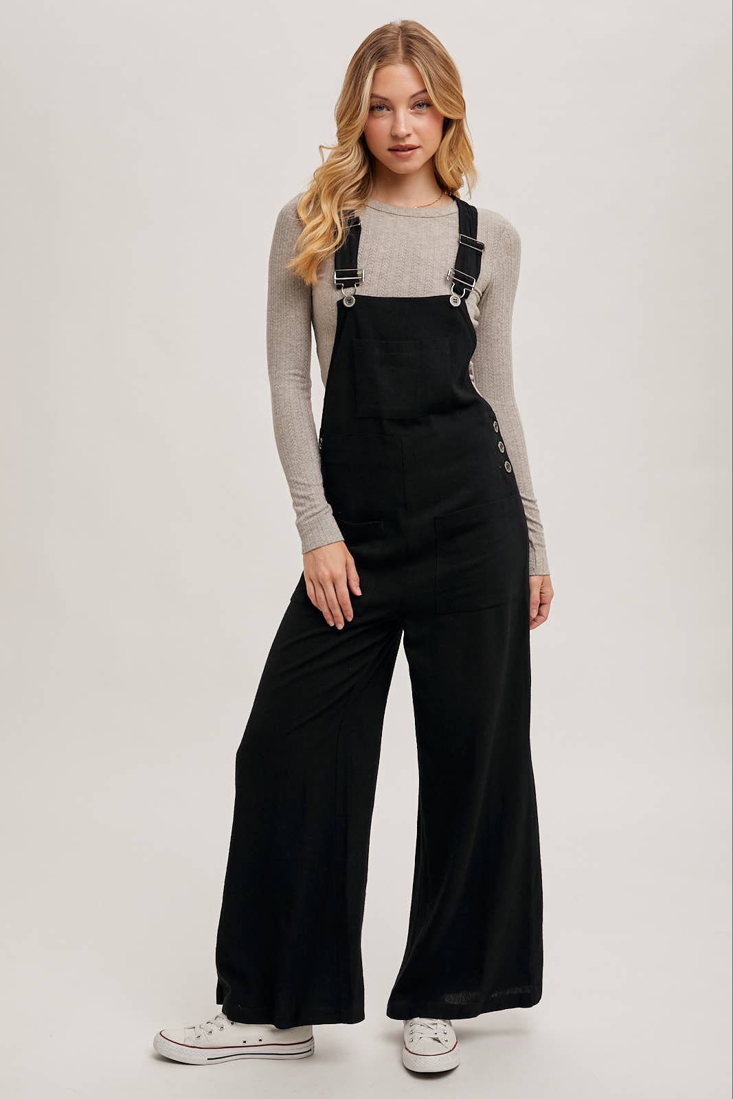 RELAXED WIDE LEG OVERALL JUMPSUIT