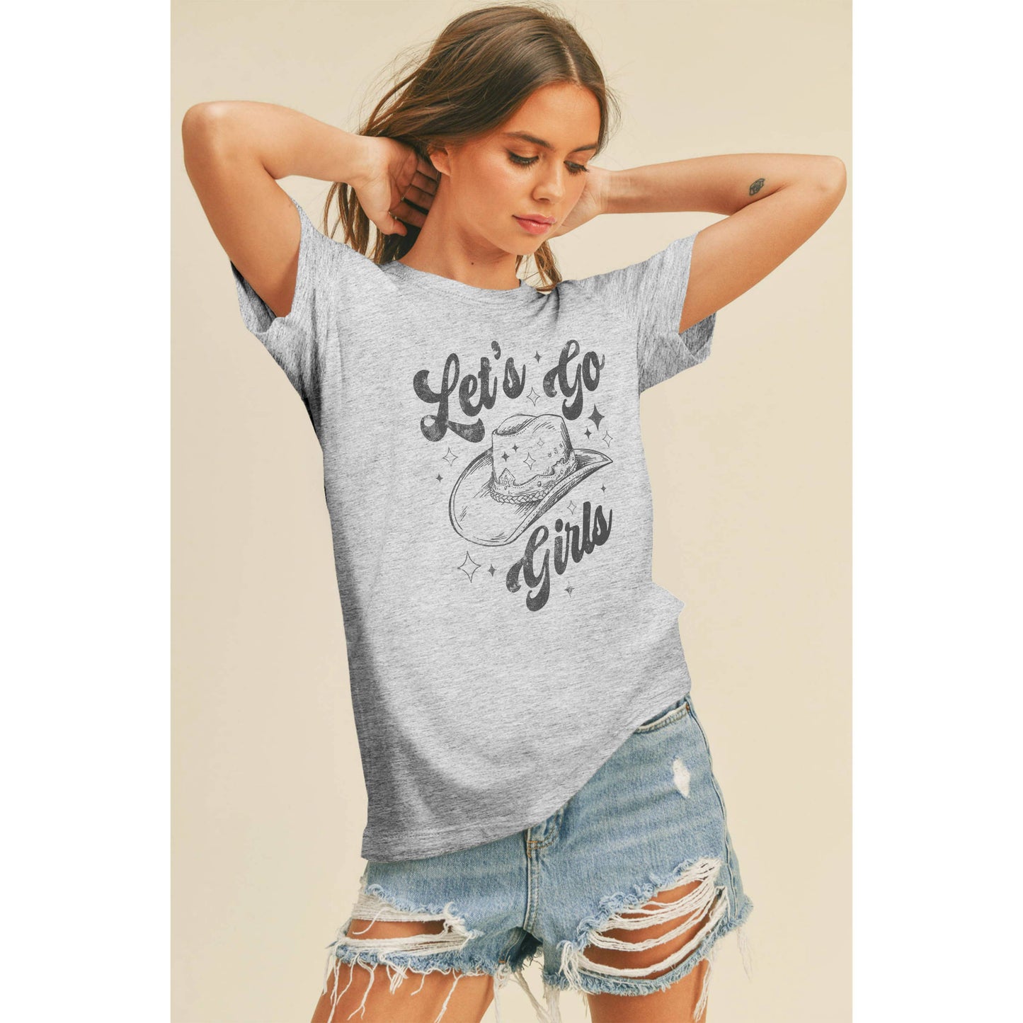 Lets Go Girls Cowboy Hat Graphic Tee