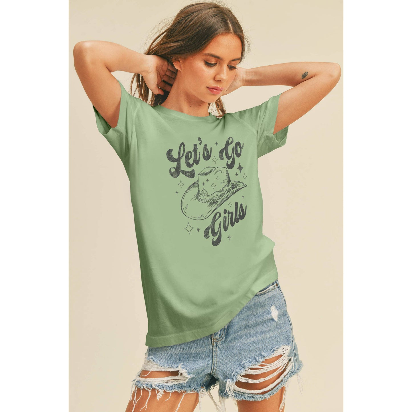 Lets Go Girls Cowboy Hat Graphic Tee