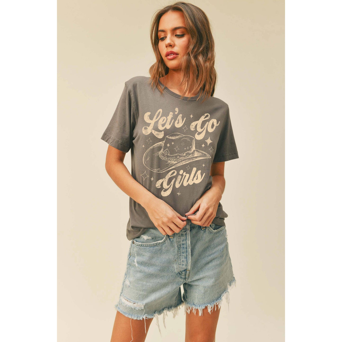 Lets Go Girls Cowboy Hat Graphic Tee