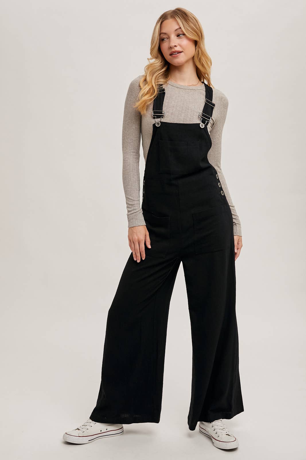 RELAXED WIDE LEG OVERALL JUMPSUIT