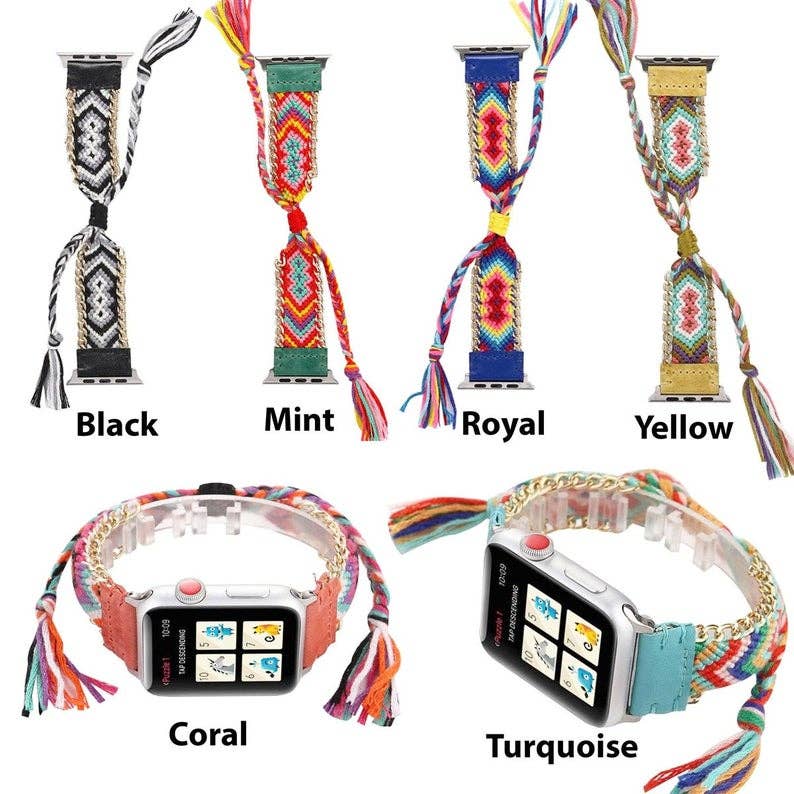 Boho-Chic Tribal Braided Replacement Band for Apple Watch