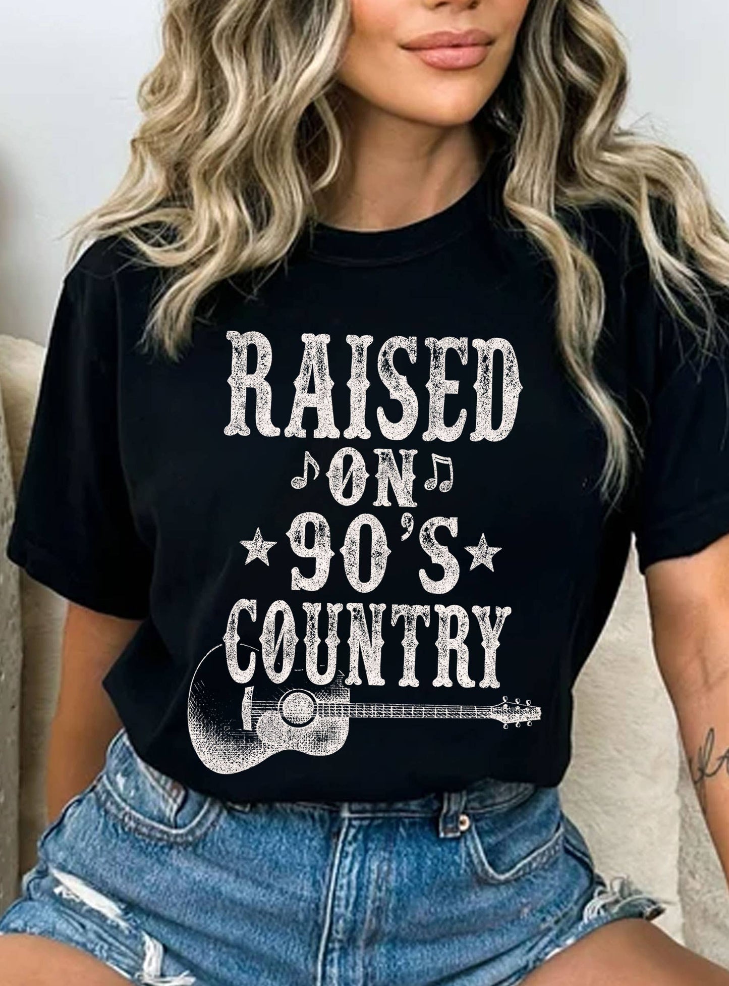 RAISED ON 90'S COUNTRY MUSIC GRAPHIC TSHIRTS