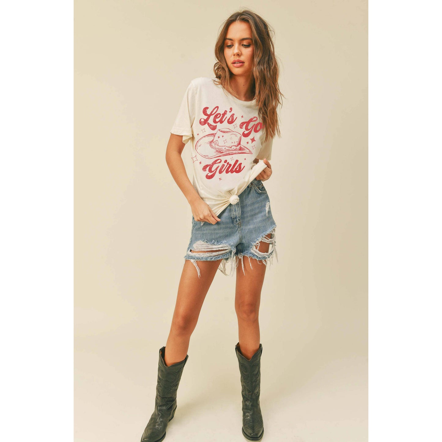 Lets Go Girls Cowboy Hat Graphic Tee
