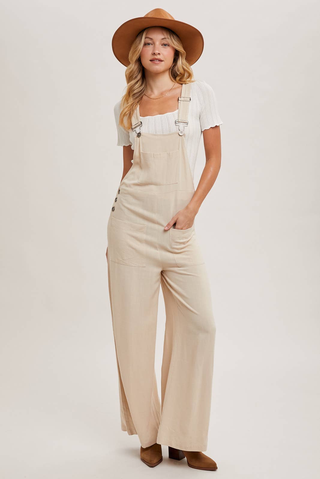 RELAXED WIDE LEG OVERALL JUMPSUIT