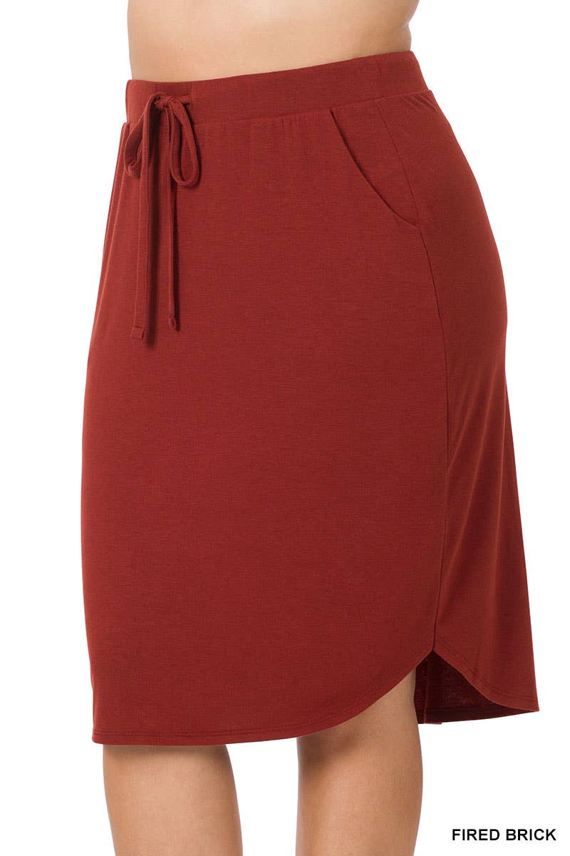PLUS SIZE ELASTIC WAIST TULIP HEM SKIRT
