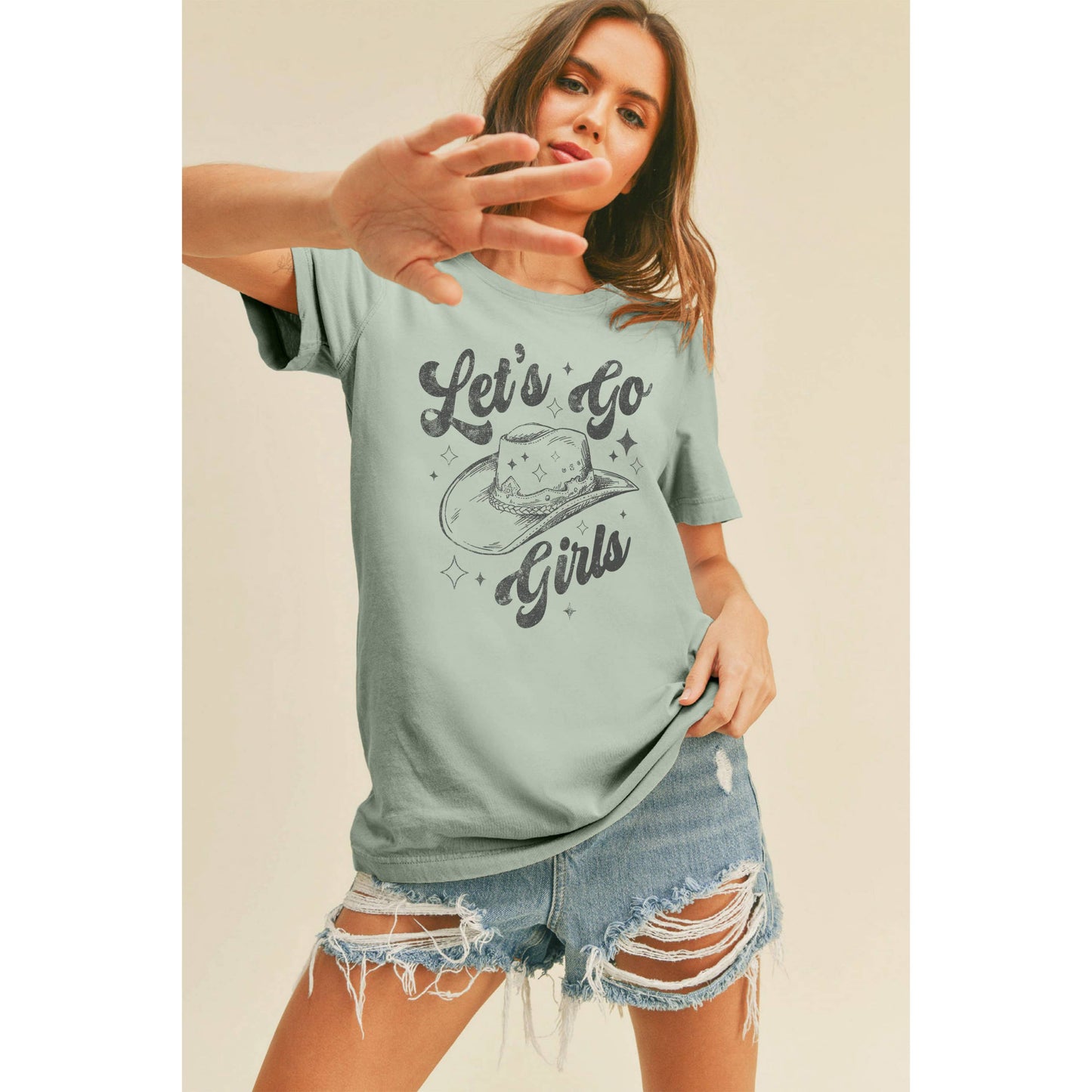 Lets Go Girls Cowboy Hat Graphic Tee