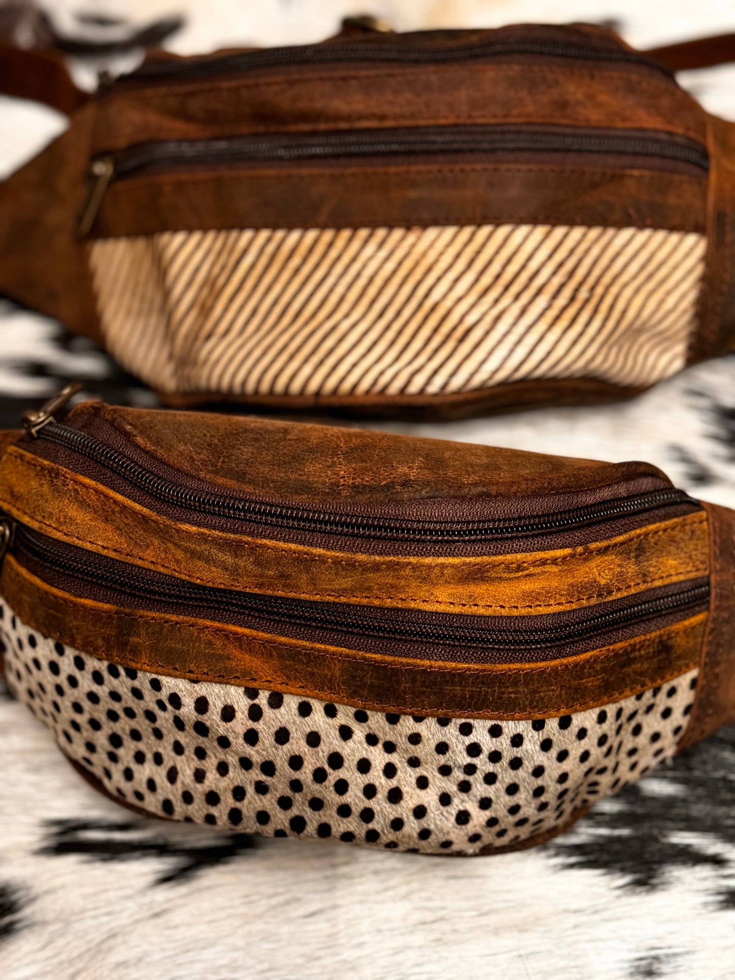 Cowhide Belt bag with soft genuine leather.