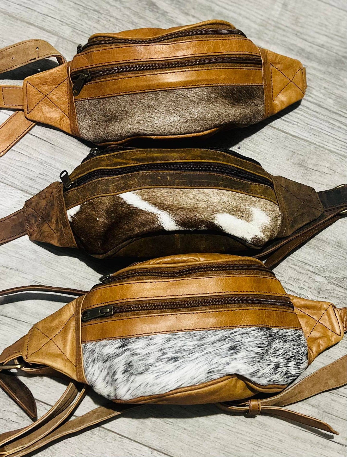 Cowhide Belt bag with soft genuine leather.