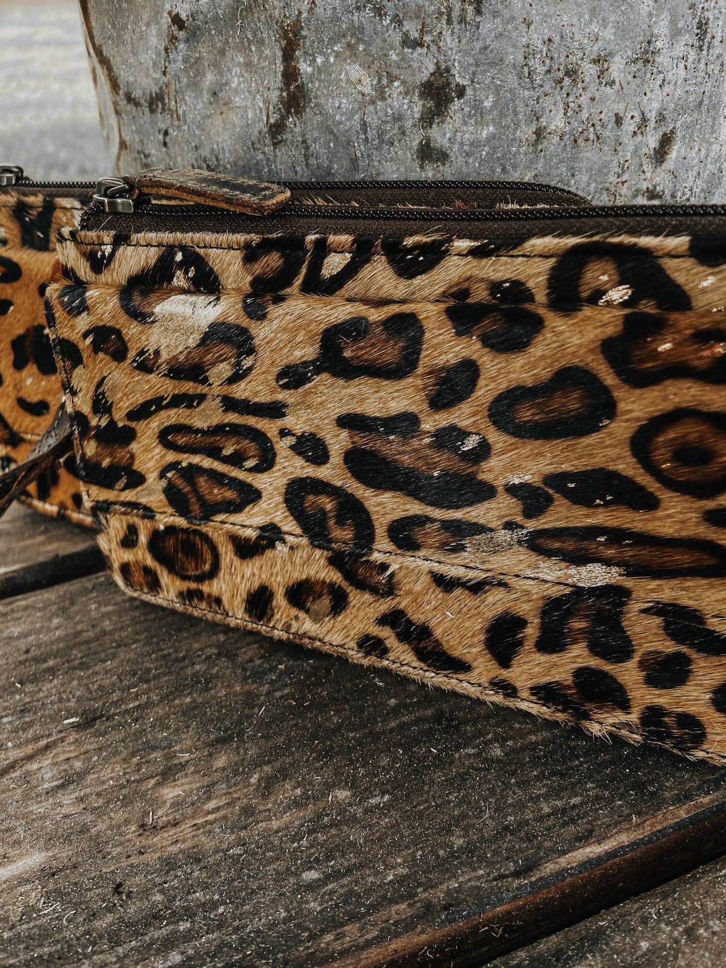 Cheetah Cowhide Womens Wallet - Wristlet