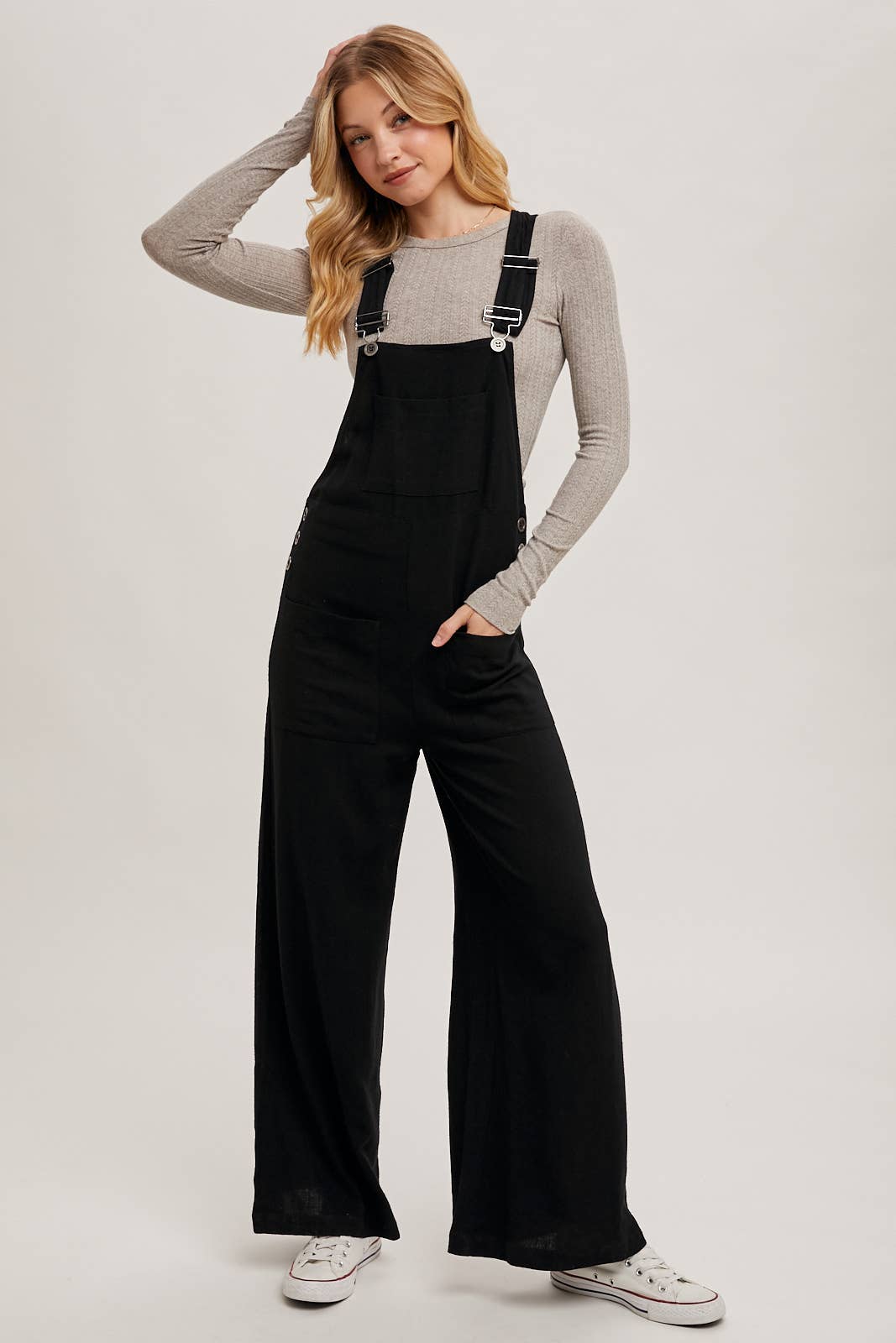 RELAXED WIDE LEG OVERALL JUMPSUIT