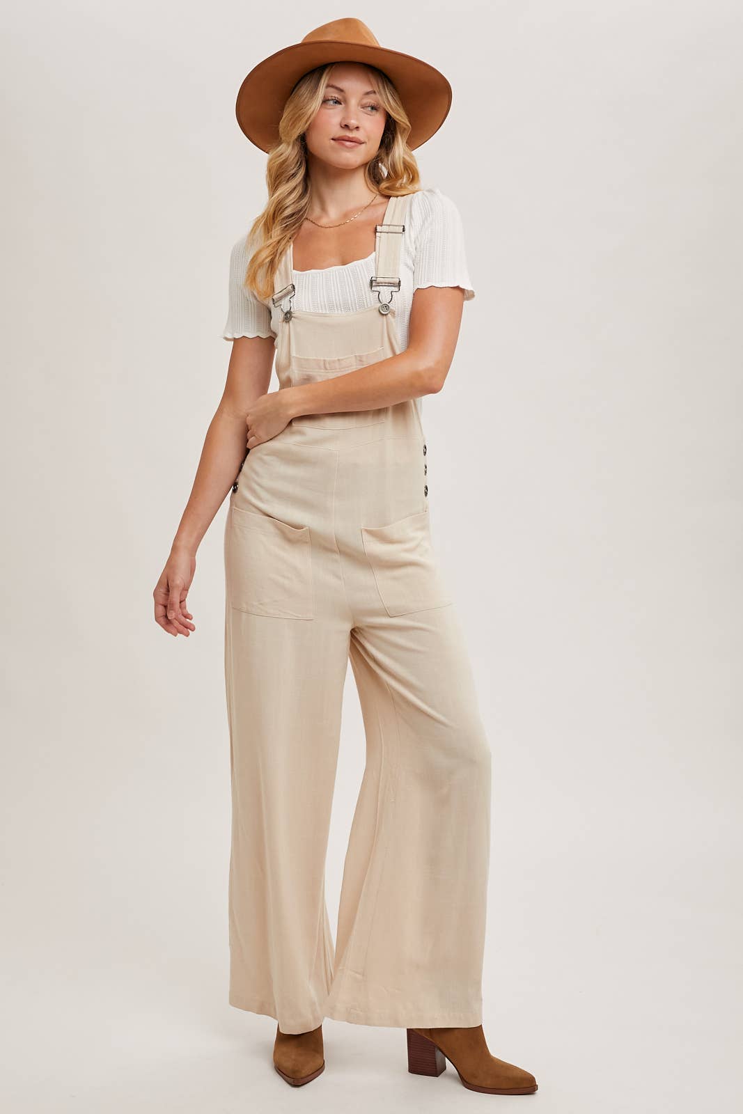 RELAXED WIDE LEG OVERALL JUMPSUIT