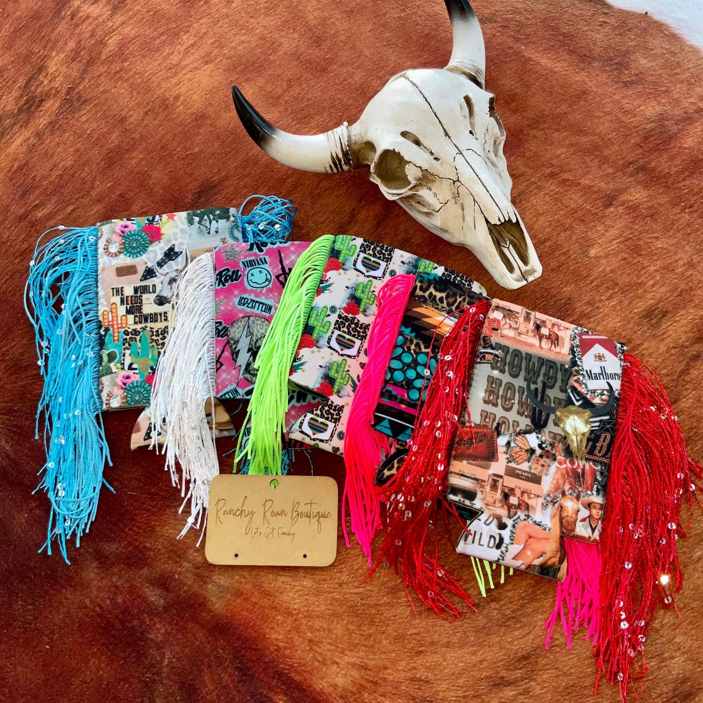 Western Graphic Slim & Regular Fringe Koozie